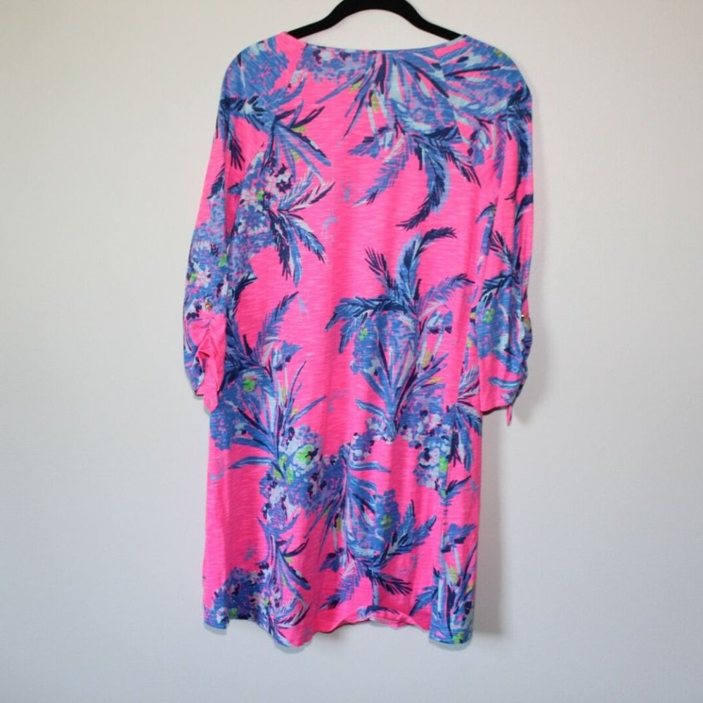 Lilly Pulitzer Surfcrest Swing Dress Pink Tropical Print Size Small H12912 - Picture 9 of 11